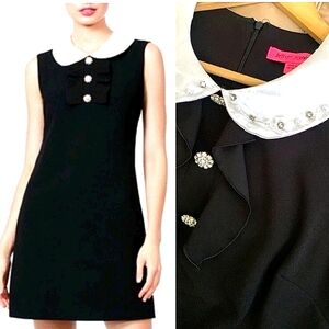 Betsey Johnson Black Dress with White Collar